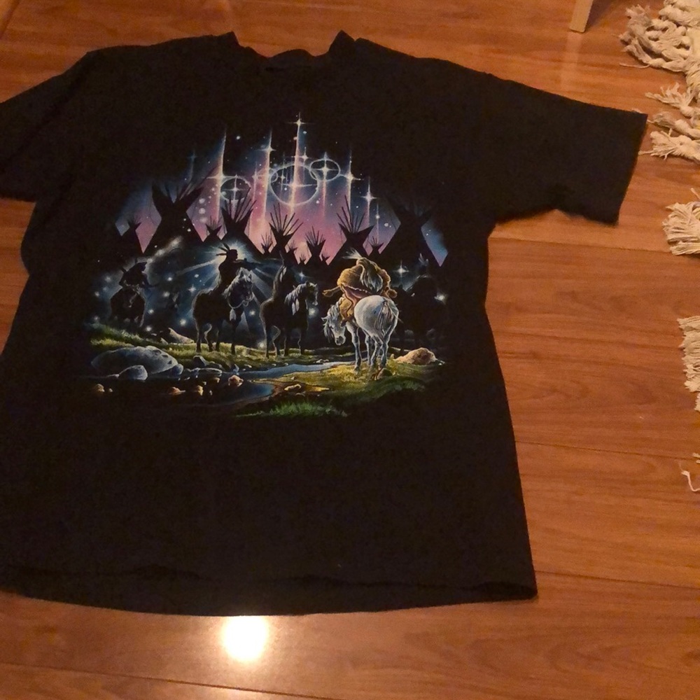 Native American UFO worship grunge shirt